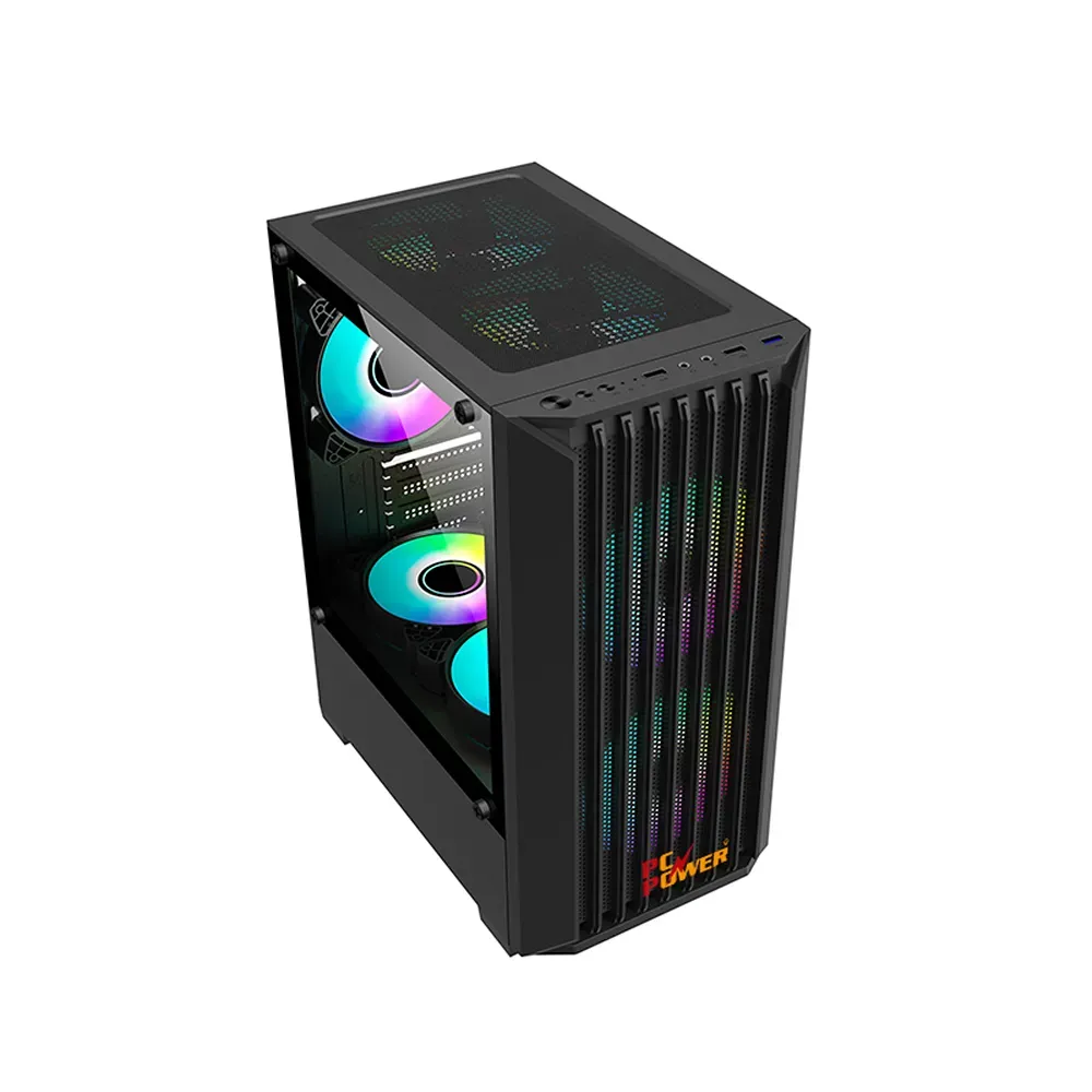 PC POWER DARK BREEZE MESH GAMING CASING BK WITH 3 ARGB FAN and 230W PSU - Image 2