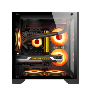 PC POWER ICE CUBE BK M-ATX GAMING CASING WITH 3 ARGB FAN