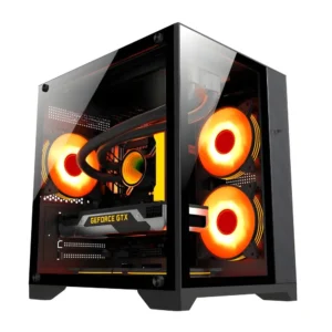 PC POWER ICE CUBE BK M-ATX GAMING CASING WITH 7 ARGB FAN