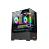 PC Power River View BK M-ATX Gaming Casing With 5 ARGB Fan and 350W PSU