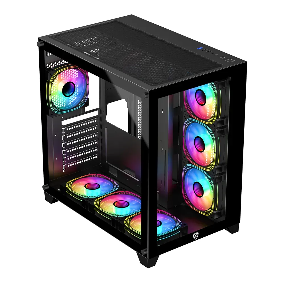 PC Power ICEBERG V2 black WITH 650W PSU AND 7 FANS Gaming case - Image 3
