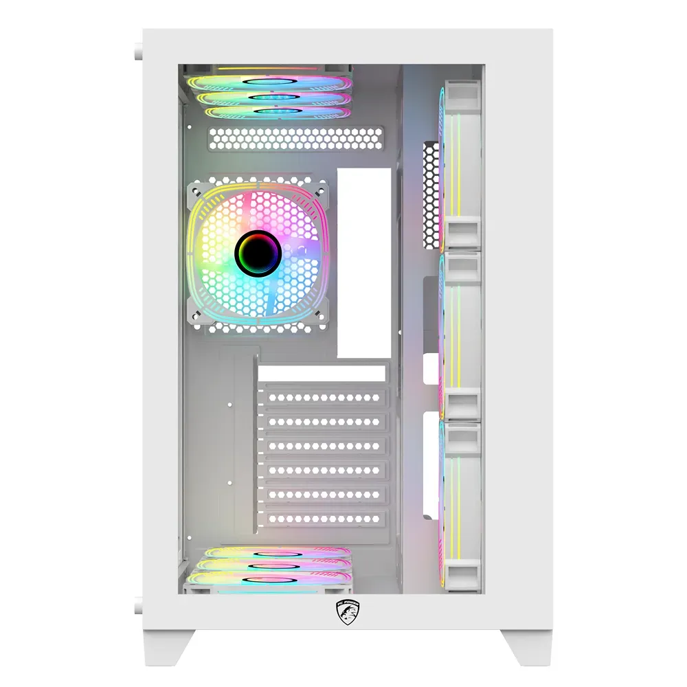 PC Power ICEBERG V2 White Gaming Case With 10 FANS - Image 5