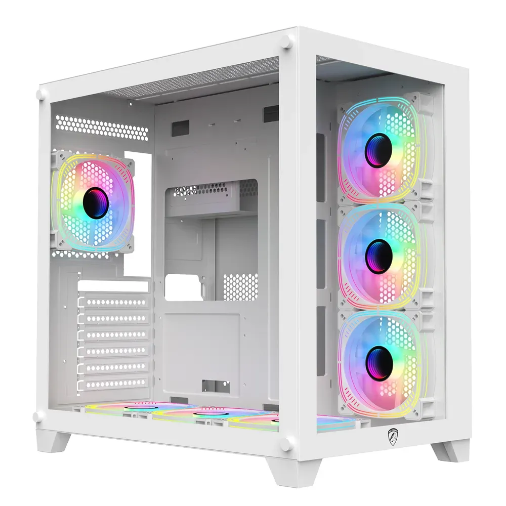 PC Power ICEBERG V2 White With 650W PSU AND 7 FANS Gaming Case