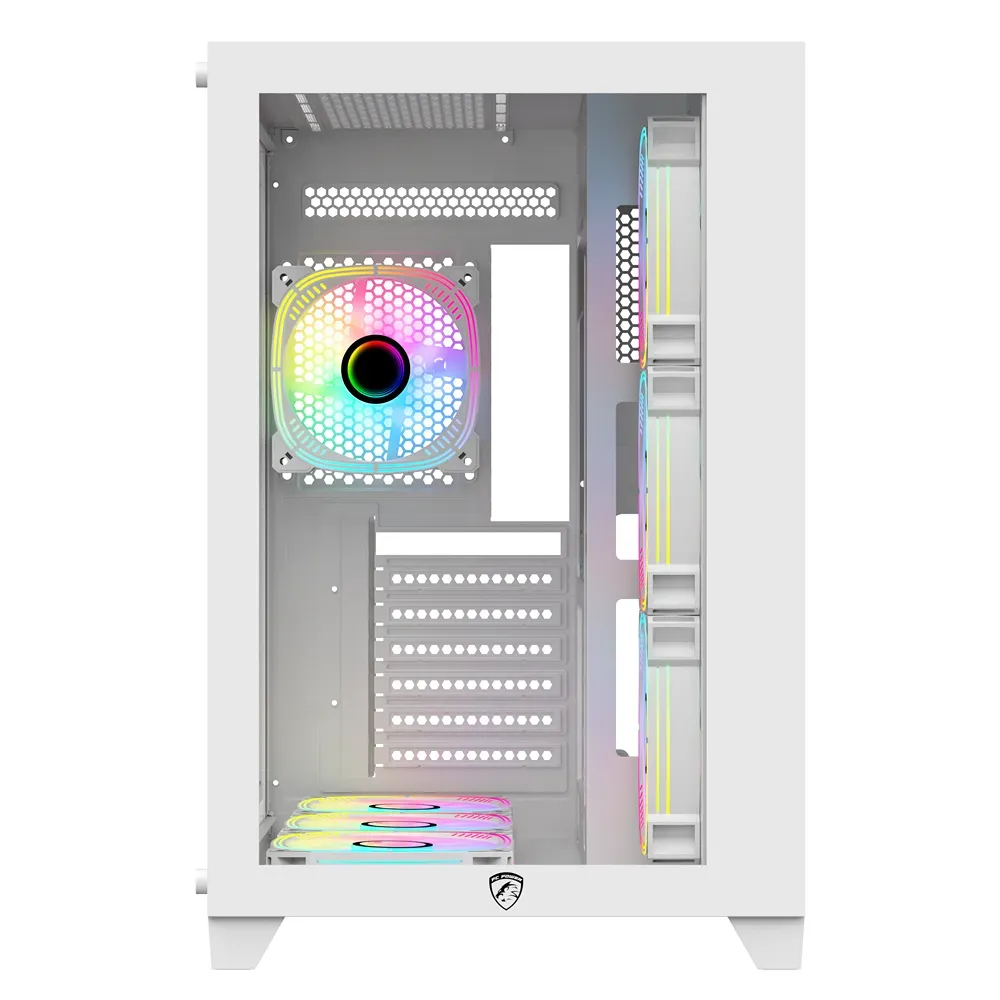 PC Power ICEBERG V2 White With 650W PSU AND 7 FANS Gaming Case - Image 2