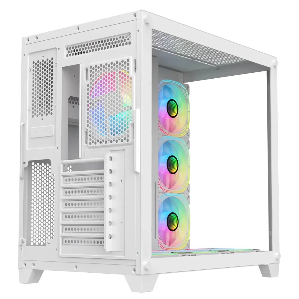 PC Power ICEBERG V2 White With 650W PSU AND 7 FANS Gaming Case - Image 5