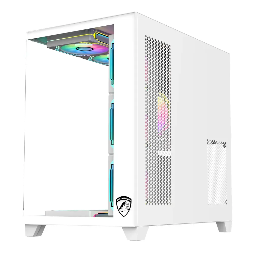 PC Power ICEBERG V3 White With 650W PSU AND 10 FANS Gaming Casing - Image 3