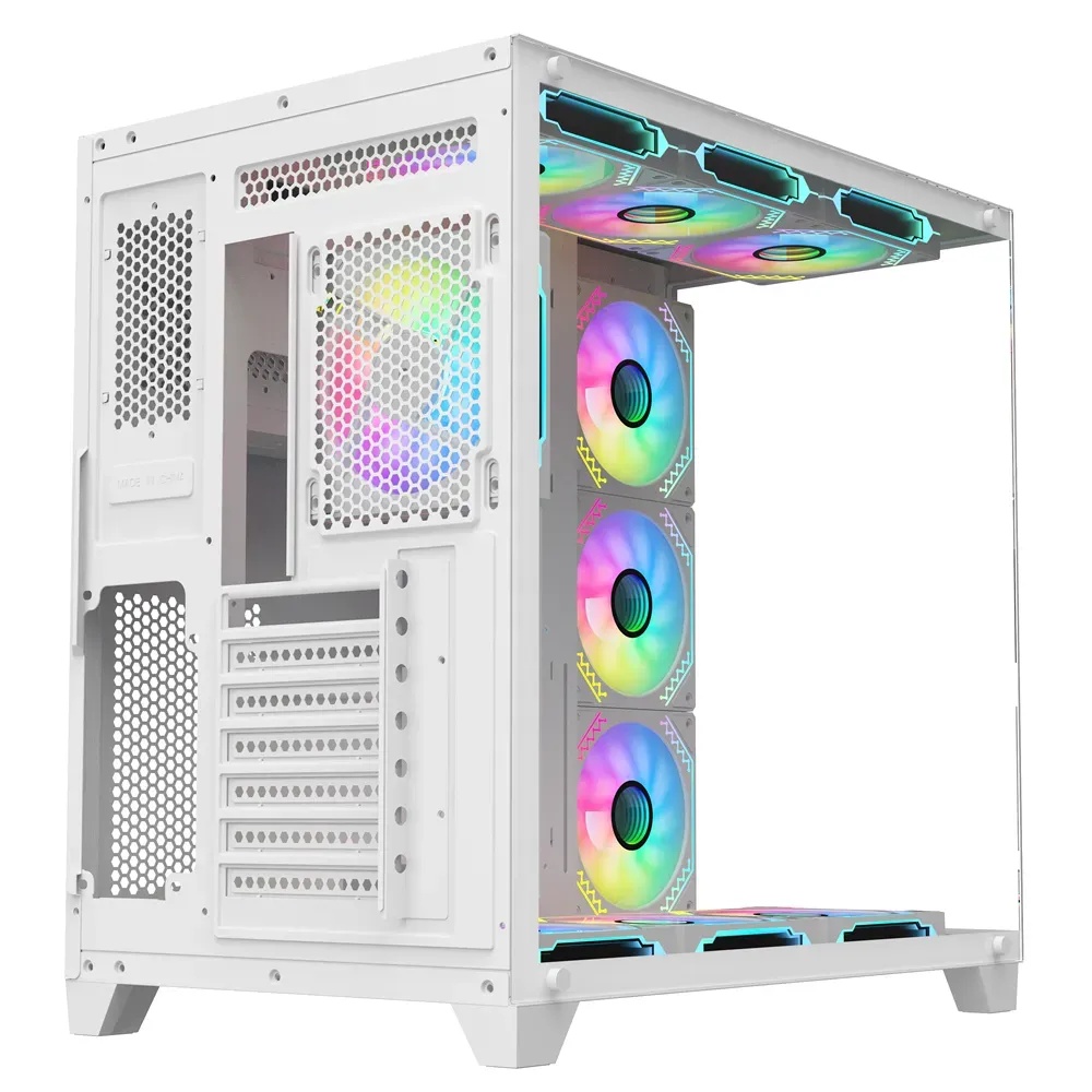 PC Power ICEBERG V3 White With 650W PSU AND 10 FANS Gaming Casing - Image 4