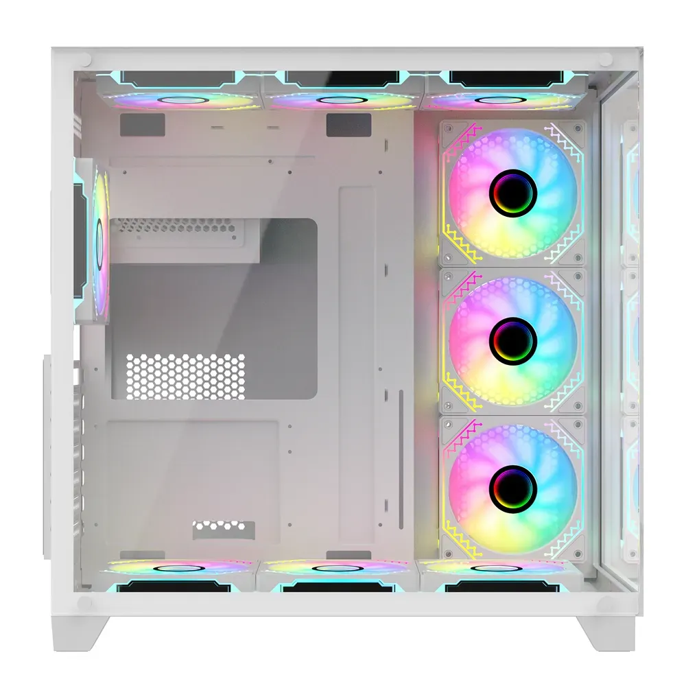 PC Power ICEBERG V3 White With 650W PSU AND 10 FANS Gaming Casing - Image 5