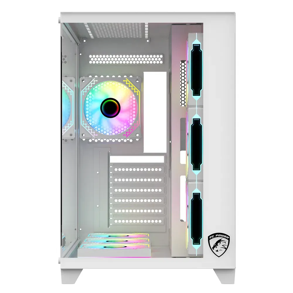 PC Power ICEBERG V3 White Gaming Casing With 7 FANS - Image 2