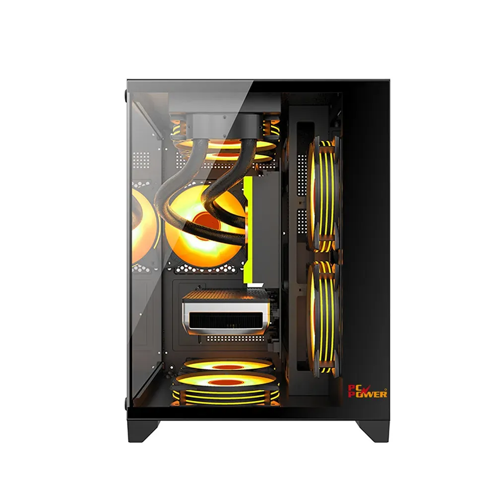 PC POWER OCEAN VIEW BK M-ATX GAMING CASING WITH 5 ARGB FAN - Image 4