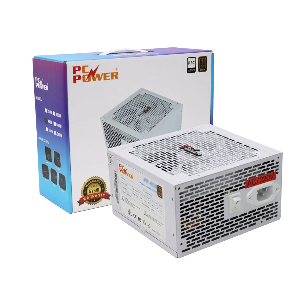 PC Power PP-400W White 400W Gaming Power Supply - Image 2