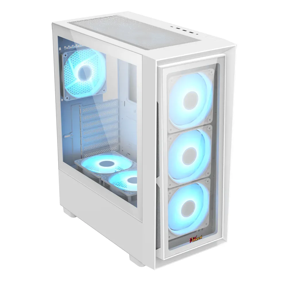 PC Power Crystal Glass V3 WH ATX Desktop Gaming Casing - Image 2