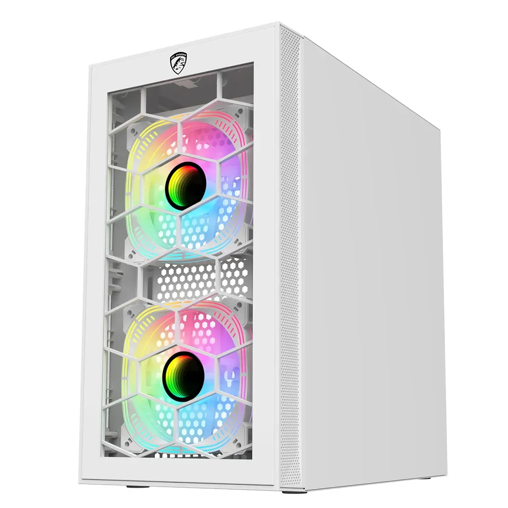 PC Power Spider Web Crystal Mini WH With 230W PSU & 3 FANS Gaming Case - Image 2