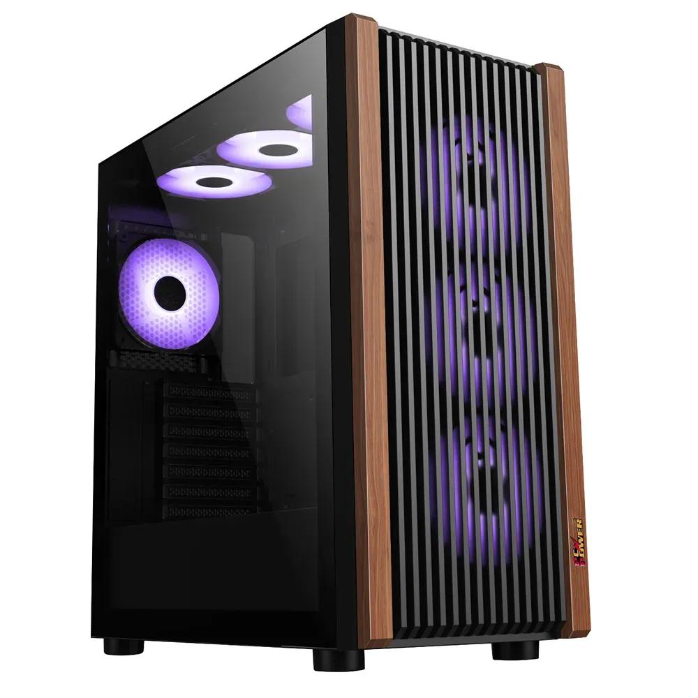 PC POWER WOOD MESH BK Casing With 4 FANS