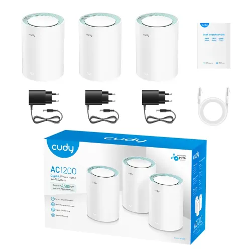 Cudy M1300 AC1200 Dual Band Gigabit Mesh Router (3 Pack) - Image 4