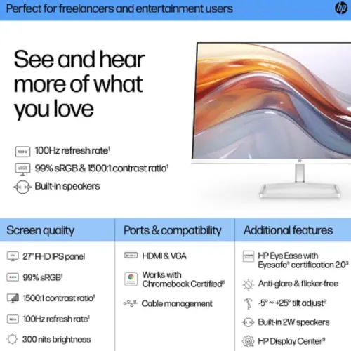 HP Series 5 527sa 27" 100Hz FHD IPS Monitor - Image 5
