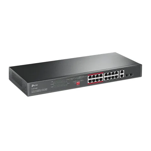 TP-Link TL-SL1218MP 16-Port 10/100 Mbps + 2-Port Gigabit Rackmount Switch with 16-Port PoE+ - Image 2